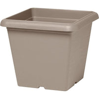 Square flower pot - GARDEN ID - Teramo Taupe - 40 x 35 cm - Scratch resistant - Stone effect - With 