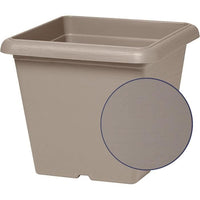 Square flower pot - GARDEN ID - Teramo Taupe - 40 x 35 cm - Scratch resistant - Stone effect - With 