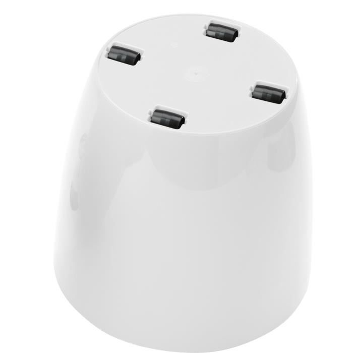 Shiny flowerpot - GARDEN ID - Shiny White with wheels - 30 x 27 cm - Ceramic look - Waterproof - Eas