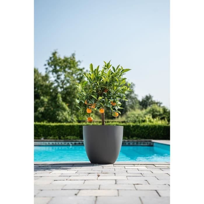 Flowerpot - GARDEN ID - Phoenix Anthracite - 38 x 34 cm - 100% Recycled and Recyclable - Frost and U