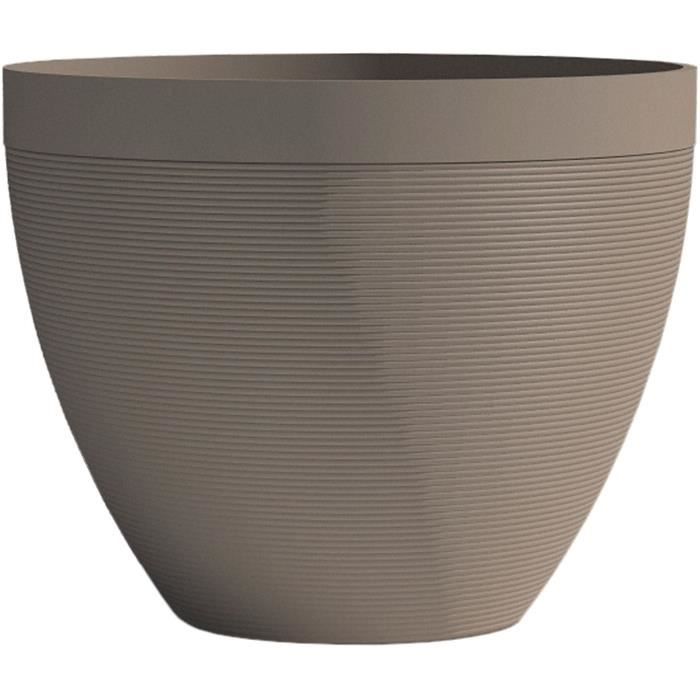 Flowerpot - GARDEN ID - Green Care Impact Taupe - 30 x 26 cm - 10-year guarantee - 100% recycled - U