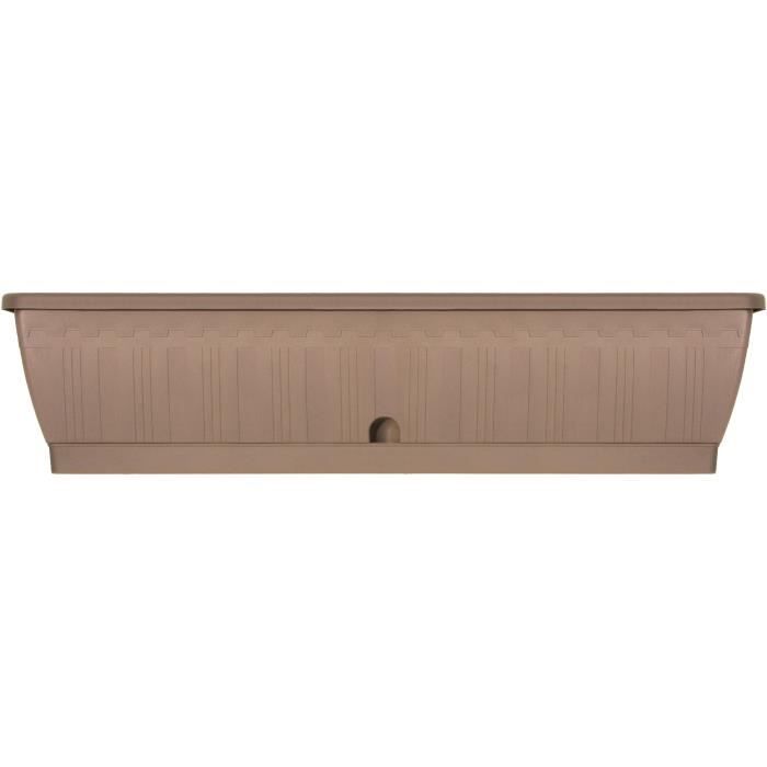 Planter - GARDEN ID Terraflor - Taupe 80 cm - Solidity - Water reserve - Recycled & 100% recyclable 