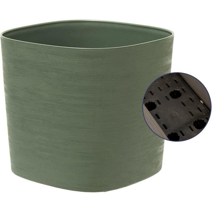 Pot with water reserve - GARDEN ID Respect - Verdigris 25 x 25 cm - 100% household waste - 100% recy