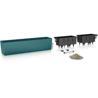 LECHUZA Jardiniere - Balconera Color 80 - 79 x 19 x 19 cm - Komplettset - Petrolblau - 12 L