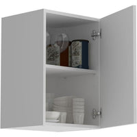 OSLO High furniture 1 door + tablet - matt white decor - L 40 x D 36 x H 58 cm