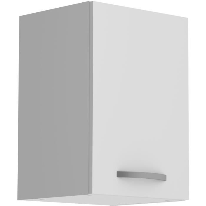 OSLO High furniture 1 door + tablet - matt white decor - L 40 x D 36 x H 58 cm