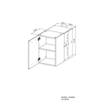 OSLO High furniture 1 door + tablet - matt white decor - L 40 x D 36 x H 58 cm