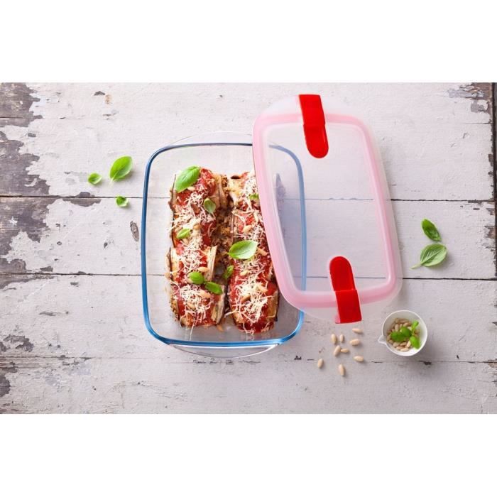 5er-Set Vorratsbehälter - PYREX - Cook & Heat - Glas - Deckel mit Dampfventilen, speziell für Mikrow