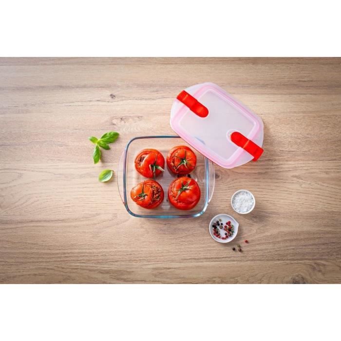5er-Set Vorratsbehälter - PYREX - Cook & Heat - Glas - Deckel mit Dampfventilen, speziell für Mikrow