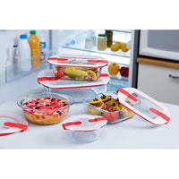 5er-Set Vorratsbehälter - PYREX - Cook & Heat - Glas - Deckel mit Dampfventilen, speziell für Mikrow