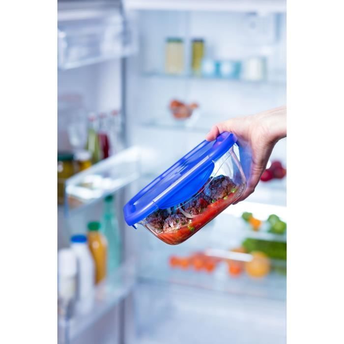 3er-Set Lunchboxen - PYREX - Cook & Go - Glas - Rechteckig - Luftdichter Deckel - 0,8 L