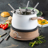 Fondue-Set - DOMO - DO736F - 1500 W - 2 L - 8 Personen - Weiß/Holz