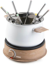Fondue-Set - DOMO - DO736F - 1500 W - 2 L - 8 Personen - Weiß/Holz
