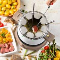 Fondue-Set - DOMO - DO736F - 1500 W - 2 L - 8 Personen - Weiß/Holz