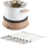 Fondue-Set - DOMO - DO736F - 1500 W - 2 L - 8 Personen - Weiß/Holz