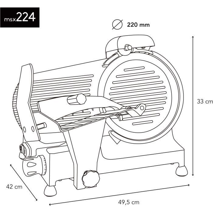 Fleischschneidemaschine - H.KoeNIG - MSX224 - 22 cm Klinge - Rot