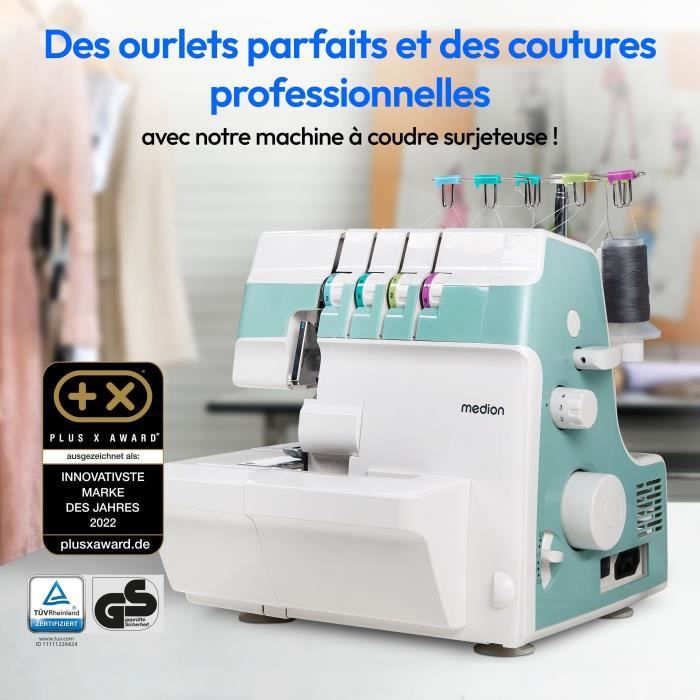 Overlocker - MEDION - SO 90 - 91W - Needle type 11, 14, 16 - 1200 rpm - LED - Turquoise