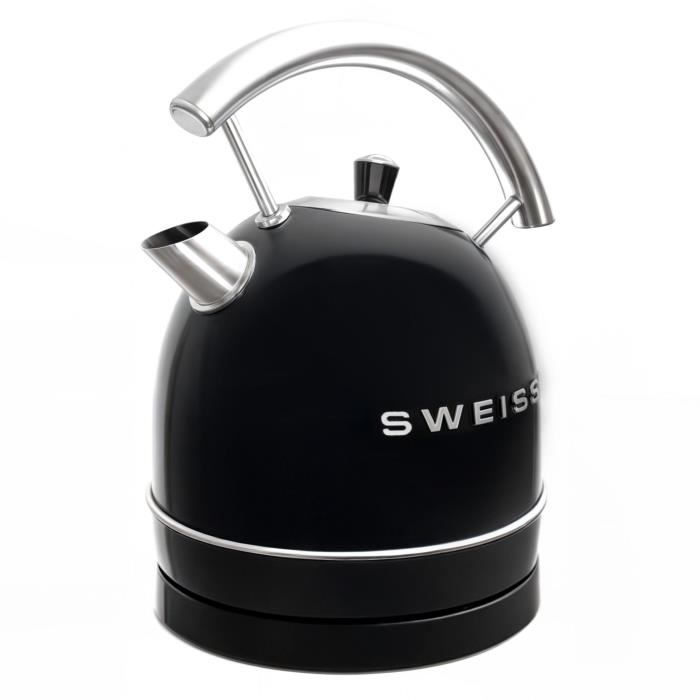 Vintage Wasserkocher - SWEISS - KTL9 - 2200 W - 1,8 L - 360° Sockel - Schwarz