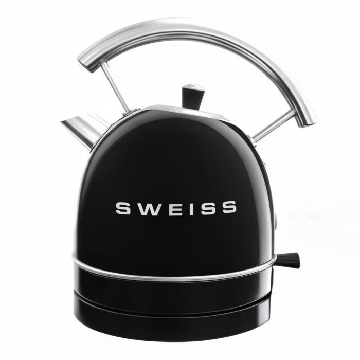 Vintage Wasserkocher - SWEISS - KTL9 - 2200 W - 1,8 L - 360° Sockel - Schwarz