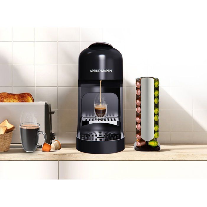 Kapselkaffeemaschine - ARTHUR MARTIN - AMN230N - Espresso & Lungo - 1400 W - Schwarz