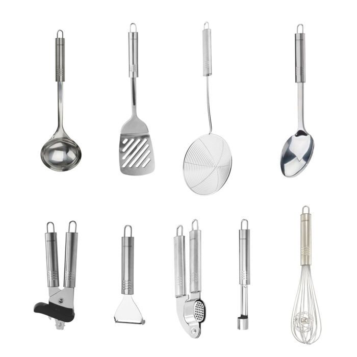 9-teiliges Küchenutensilien-Set - FACKELMANN - Oval - Edelstahl