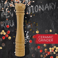 2er-Set manuelle Pfeffermühlen - FACKELMANN PROFESIONAL - Holzfarbe - 32 cm
