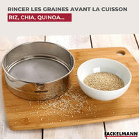 2er-Set extrafeine Küchensiebe aus Edelstahl - FACKELMANN - Basic - 18 cm