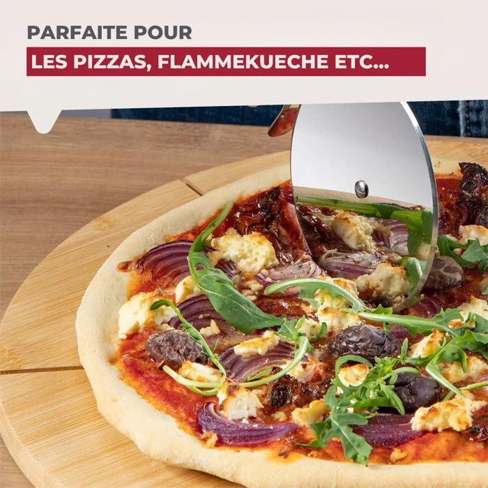 2er-Set Pizzabretter mit Schneiderillen - FACKELMANN - Ø 32 cm