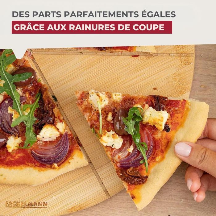 2er-Set Pizzabretter mit Schneiderillen - FACKELMANN - Ø 32 cm