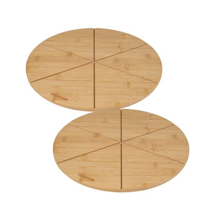 2er-Set Pizzabretter mit Schneiderillen - FACKELMANN - Ø 32 cm