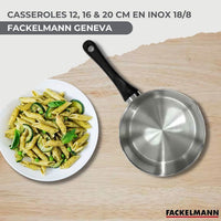 3-teiliges Topfset (12, 16 und 20 cm) aus Edelstahl, Marke Fackelmann Geneva