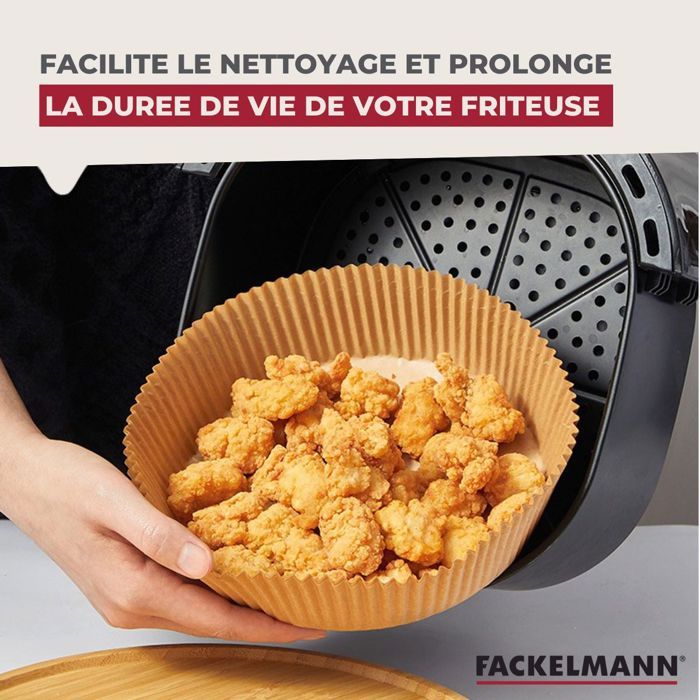 Set mit 200 quadratischen Papierförmchen für Heißluftfritteusen  FACKELMANN  Sortiert  20 cm