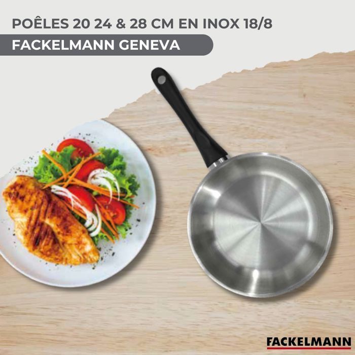 Kochgeschirr-Set - Alle Herdarten inkl. Induktion - FACKELMANN - Geneva - Edelstahl - 3 Pfannen, 3 T