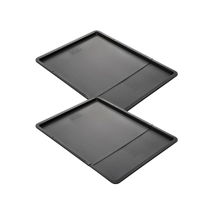 2er-Set erweiterbare Backbleche - ZENKER - Schwarz Metallic - 37 bis 52 x 33 cm