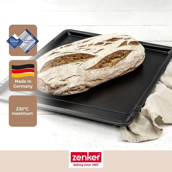 2er-Set erweiterbare Backbleche - ZENKER - Schwarz Metallic - 37 bis 52 x 33 cm