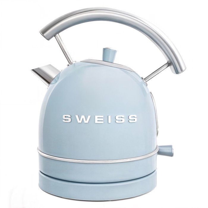 Vintage Wasserkocher  SWISS  KTL6  2200 W  1,8 l  360° drehbarer Sockel  Blau