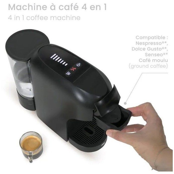 4-in-1 Multi-Kapsel-Kaffeemaschine  LIVOO  DOD217N  1400 W  7 Kaffeestärken  Schwarz