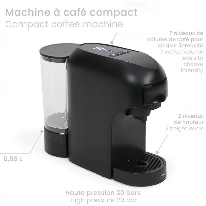 4-in-1 Multi-Kapsel-Kaffeemaschine  LIVOO  DOD217N  1400 W  7 Kaffeestärken  Schwarz