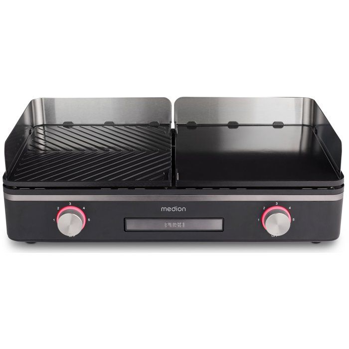 MEDION Elektrogrillplatte  MD12027  Zwei Kochzonen  52,1 x 28,4 x 10,2 cm  2400 W