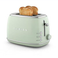 Vintage 2-Scheiben-Toaster  SWEISS  GRS7  850 W  Einstellbares Thermostat  Grün