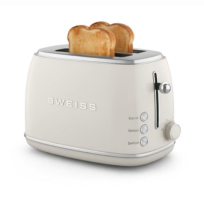 Vintage 2-Scheiben-Toaster  SWEISS  GRS8  850 W  Einstellbares Thermostat  Beige