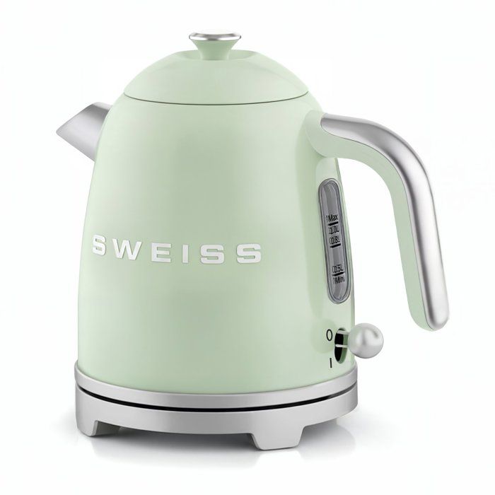 Vintage Wasserkocher  SWISS  KTS7  1000 W  1 l  360° drehbarer Sockel  Grün