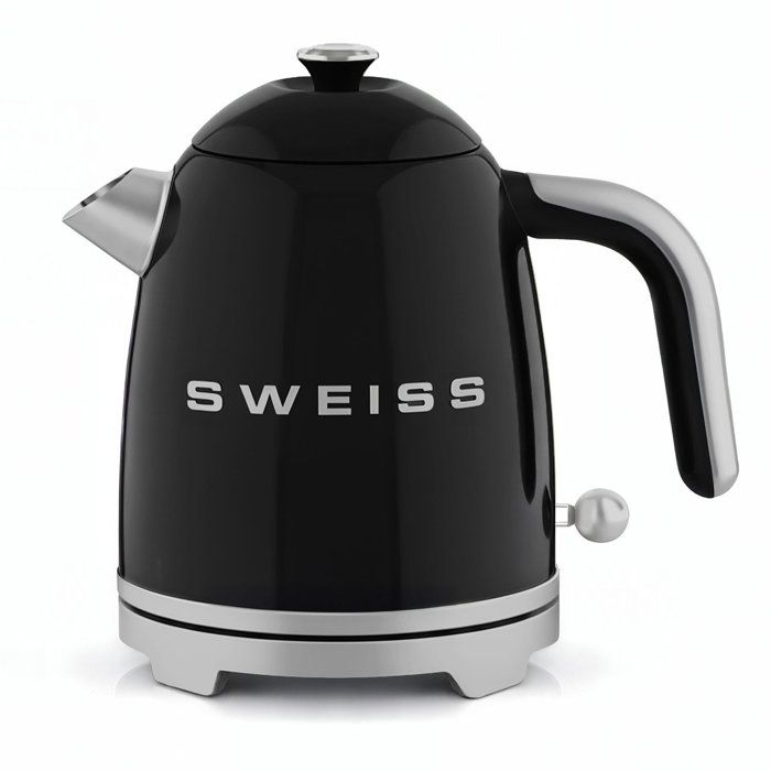 Vintage Wasserkocher  SWISS  KTS9  1000 W  1 l  360° drehbarer Sockel  Schwarz