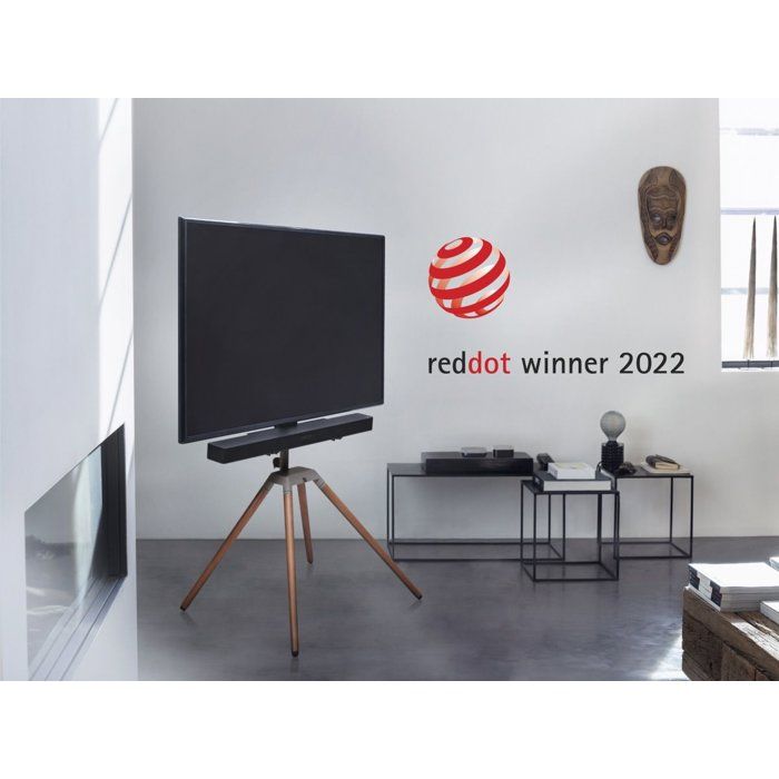 One For All QUADPOD WM7475 TV-Ständer aus Walnussholz für Bildschirme von 32" bis 70"