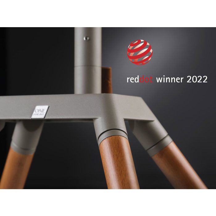 One For All QUADPOD WM7475 TV-Ständer aus Walnussholz für Bildschirme von 32" bis 70"