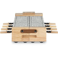 Raclettegrill - HKoeNIG - WOD362 - 1400 W - Für bis zu 8 Personen - Drehbarer Sockel - Holzdesign