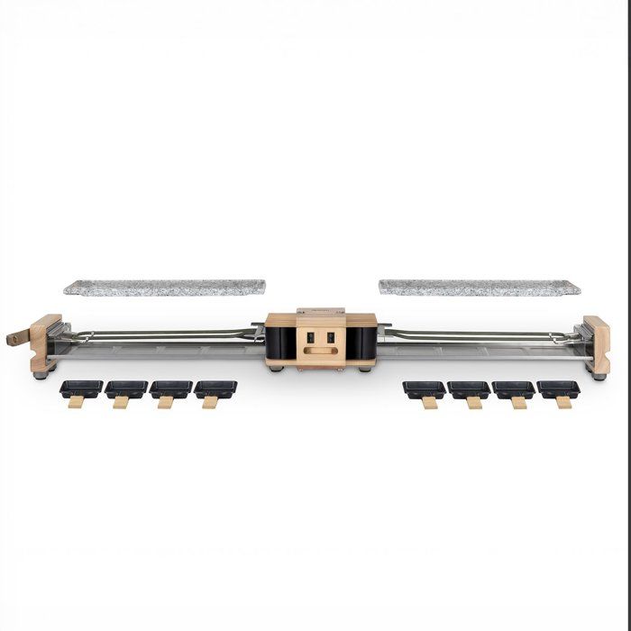 Raclettegrill - HKoeNIG - WOD362 - 1400 W - Für bis zu 8 Personen - Drehbarer Sockel - Holzdesign
