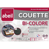 Abeil two -tone duvet - 220 x 240 cm - White and gray