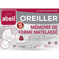 Abeil batch of 2 quilted memory pillows - 60x60 cm - White