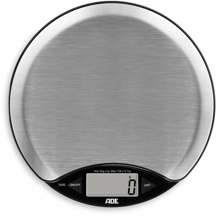 Digitale Küchenwaage  ADE  ANJA  ABS-Kunststoff  17 x 17 x 2,2 cm  Inkl. 1 Cr 2032 Batterie